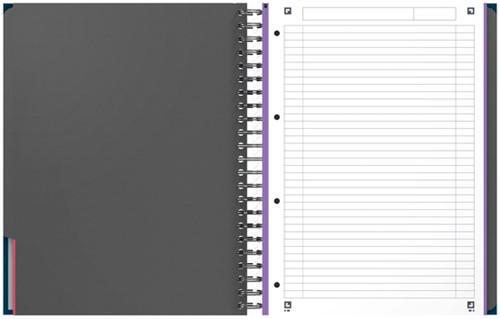 Collegeblok Oxford Office Essentials Europeanbook A4+ 4-gaats 120 pagina's assorti-4