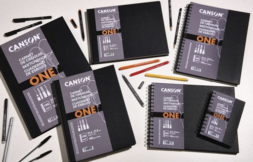 Schetsboek Canson Art Book One spiraalgebonden 80vel 100gr 140x216mm wit-2