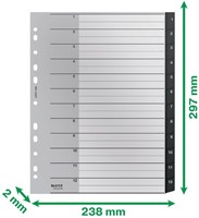 Tabblad Leitz Recycle A4 11-gaats 1-12 extra breed PP-4