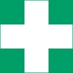 Pictogram bordje Djois EHBO 200x200mm groen