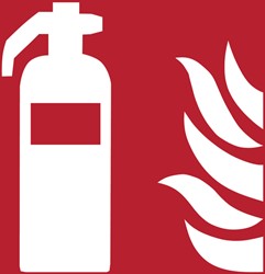 Pictogram bordje Djois Brandblusser 200x200mm rood