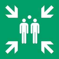 Pictogram bordje Djois Verzamelplaats 300x300mm groen