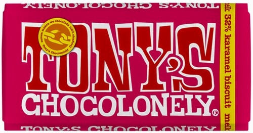 Tony's Chocolonely Melk karamel biscuit 180gr