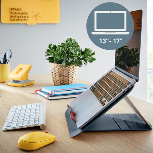Laptopstandaard Leitz Ergo Cosy verstelbaar recyled grijs-3