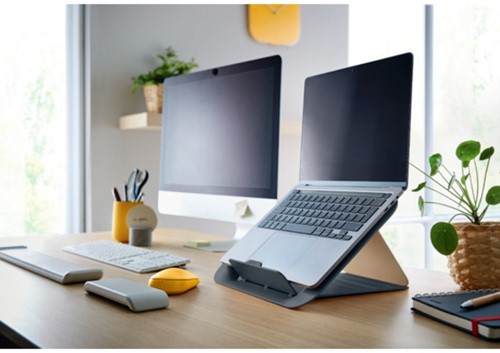 Laptopstandaard Leitz Ergo Cosy verstelbaar recyled grijs-4