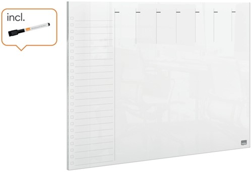 Weekplanner Nobo transparant acryl A4-8