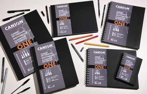 Schetsboek Canson Art Book One spiraalgebonden 160vel 100gr 279x216mm wit-2