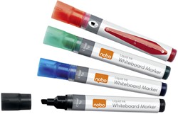 Whiteboardmarker Nobo Liquid ink schuin assorti 4mm 10stuks