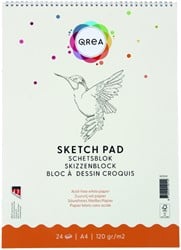 Schetsblok Qrea A4 24 vel 120gr spiraal