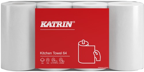 Keukenrol Katrin 2-laags 64 vel wit 87075