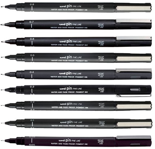 Fineliner Uni-ball Pin Musthave Handlettering set à 5 stuks assorti-2