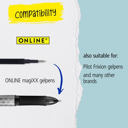 Gelschrijvervulling Online Magixx medium groen blister à 3 stuks-3