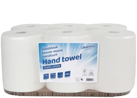 Handdoekrol Cleaninq H1 Matic 2-laags 6x150m wit