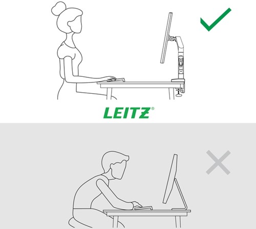 Monitorarm Leitz Ergo ruimtebesparend dubbel donkergrijs-3