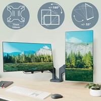 Monitorarm Leitz Ergo ruimtebesparend dubbel donkergrijs-11