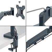 Monitorarm Leitz Ergo ruimtebesparend dubbel donkergrijs-1
