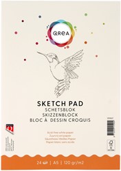 Schetsblok Qrea A5 24 vel 120gr gelijmd