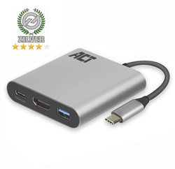 Adapter ACT USB-C multiport voor 1 HDMI monitor