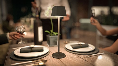 Tafellamp Securit Georgina LED oplaadbaar dimbaar zwart-6