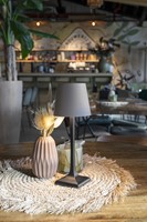 Tafellamp Securit Milano LED oplaadbaar dimbaar taupe-zwart-2