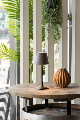 Tafellamp Securit Milano LED oplaadbaar dimbaar taupe-zwart-3