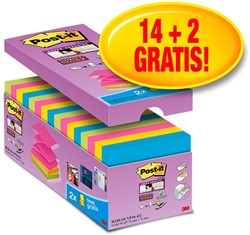Memoblok Post-it Z-Note S330 Super Sticky 76x76mm 14+ 2 assorti
