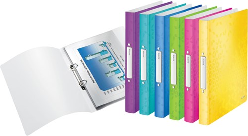 Ringband Leitz WOW A4 2-rings O-mechaniek 32mm PP roze-2