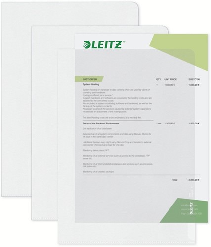 Insteekmap L-model Leitz Premium 0.13mm PP A4 transparant 100 stuks-9