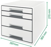 Ladenblok Leitz WOW CUBE A4 maxi 4 laden wit/grijs-7