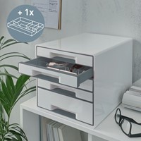 Ladenblok Leitz WOW CUBE A4 maxi 5 laden wit/grijs-1