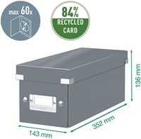 CD-opbergdoos Leitz Click & Store WOW  gerecycled karton 143x136x352mm zwart-3