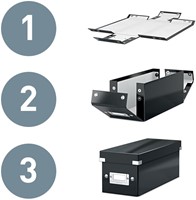 CD-opbergdoos Leitz Click & Store WOW  gerecycled karton 143x136x352mm zwart-8