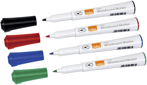 Whiteboardmarker Nobo Glide rond assorti 1mm 4st-3