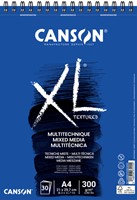 Mixed mediapapier Canson XL Textured Mixed Media 30vel 300gr A4 wit