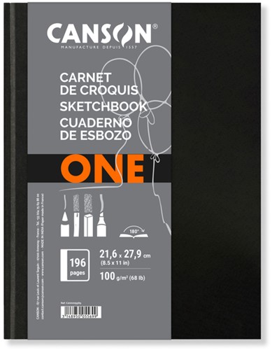 Schetsboek Canson Art Book One hardcover 98vel 100gr 216x279mm wit
