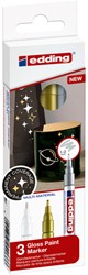 Paintmarker edding 751 op oliebasis 1-2mm metallic assorti 3 stuks