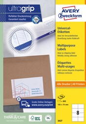 Etiket Avery Zweckform 3427 105x74mm wit 800stuks