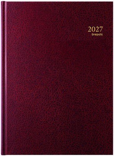 Agenda 2027 Brepols Bremax Santex A4 1dag/2pag 8 kolommen bordeaux