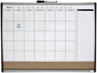 Whiteboard Nobo magnetische planner met prikbord van kurk 58,5x43cm