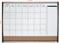 Whiteboard Nobo magnetische planner met prikbord van kurk 58,5x43cm-2