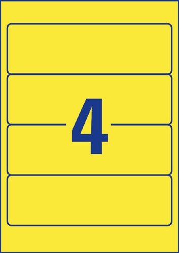Rugetiket Avery breed 61x192mm zelfklevend geel 20 vel-2