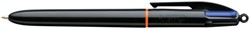 Balpen Bic 4kleuren Pro met ring medium zwart