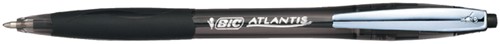 Balpen Bic Atlantis soft metalen clip 1.0mm zwart