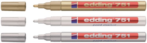 Paintmarker edding 751 op oliebasis 1-2mm goud-2