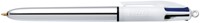 Balpen Bic 4kleuren shine medium zilver