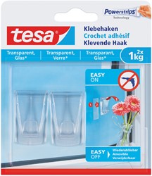 Klevende haak tesa® 1kg transparant 2 stuks