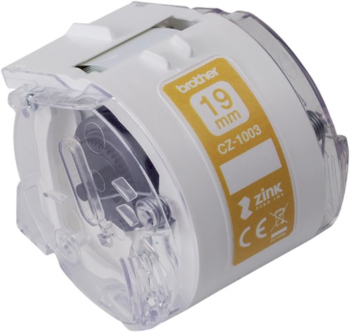 Etiket Brother CZ-1003 multifunctioneel 19mm 1 rol á 5m wit-3
