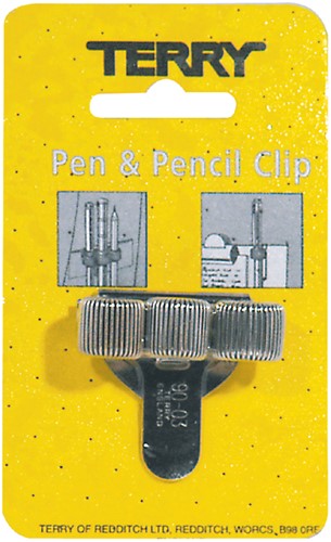 Terry Clip tbv 3 pennen/potlood zilverkleurig